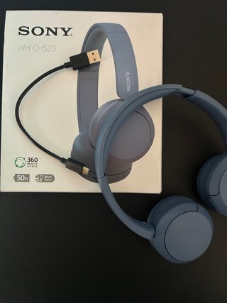 Sony WH-CH520 Bluetooth Azul  + Caja + Cable USB-C