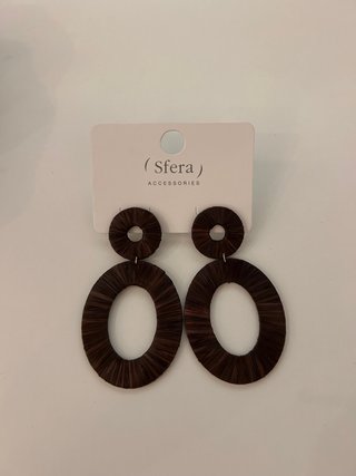 Pendientes Sfera Marrones Ovalados