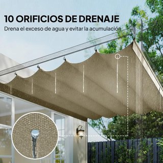 Toldo di Ricambio Retrattile 4x3 Beige 10 Fori