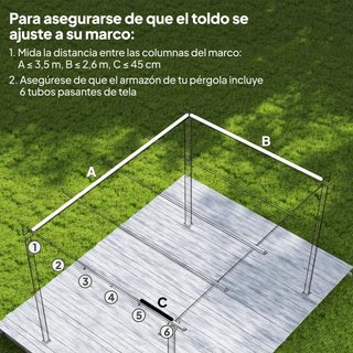 Toldo di Ricambio Retrattile 4x3 Beige 10 Fori