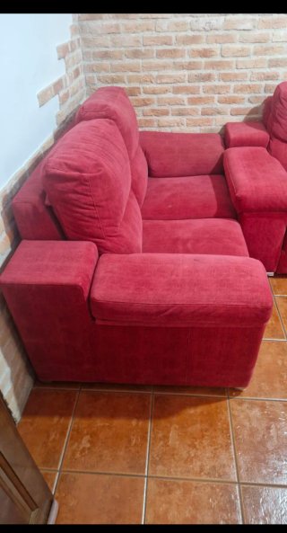 Sofás de tela rojo