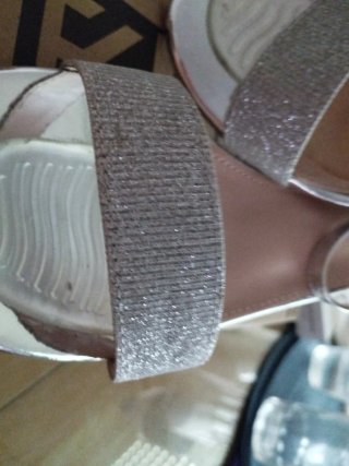 Zapatos de fiesta T:41 nuevos platino brillante
