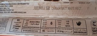 Baldosa blanco mate 6 cajas