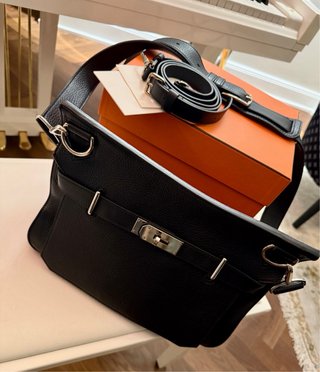 Bolso Hermes Negro Piel Granulada
