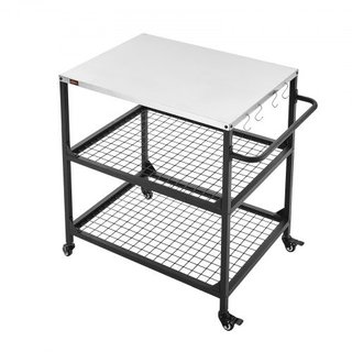 Carrello per barbecue da esterno, piano in acciaio