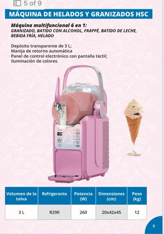 Máquina para helado y granizado 6-in-1