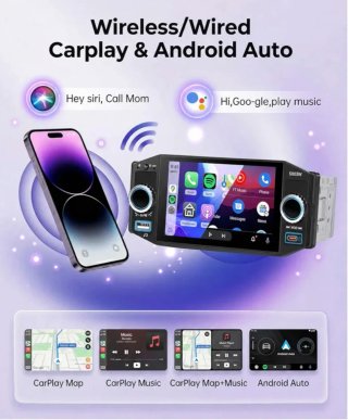 Radio Coche Pantalla Táctil CarPlay 1 DIN