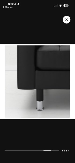 Butaca sillón LANDSKRONA IKEA Piel Negra