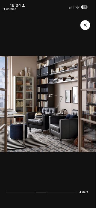 Butaca sillón LANDSKRONA IKEA Piel Negra