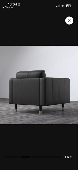 Butaca sillón LANDSKRONA IKEA Piel Negra