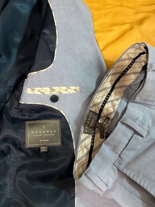 Traje americana niño, azul celeste talla 9-10
