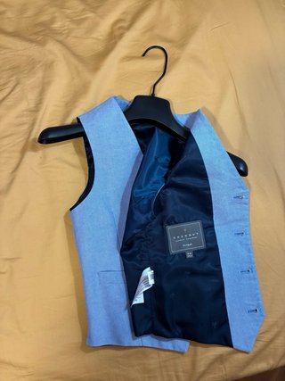 Traje americana niño, azul celeste talla 9-10