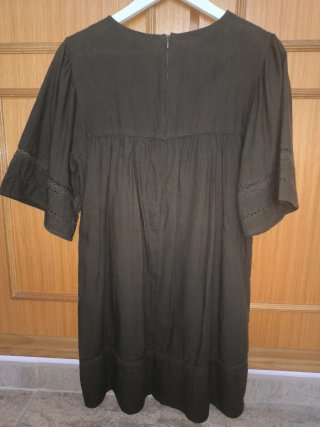 Vestido estilo boho, verde militar oscuro