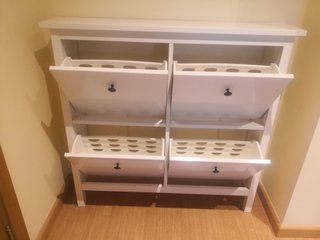 Zapatero con 4 compartimentos,blanco de Ikea.