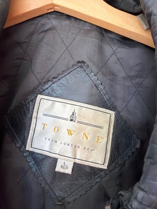Chaqueta de piel autentica negra vintage