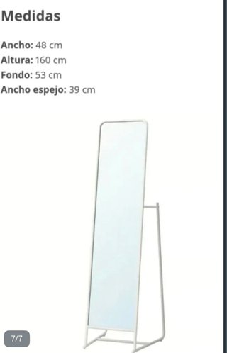 Espejo de pie Ikea Knapper blanco
