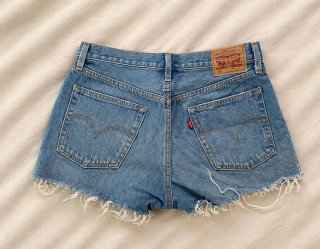Levi's Shorts Vaqueros Azules Desgastados