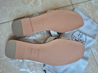 Ciabatte Hermes Bianco e Marrone Tg 39