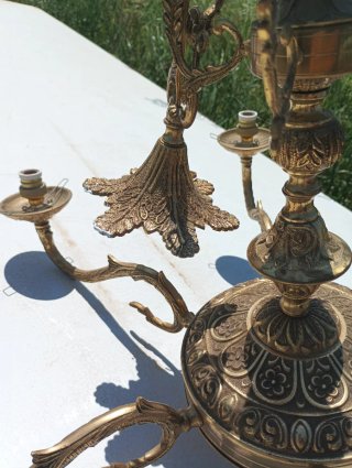Lámpara de latón/bronce estilo antiguo