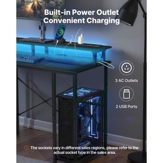 Scrivania per computer da 120 cm con luci LED inte