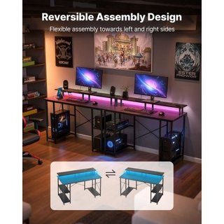 Scrivania per computer da 120 cm con luci LED inte