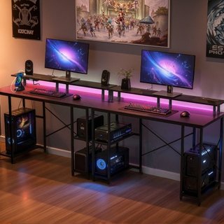 Scrivania per computer da 120 cm con luci LED inte