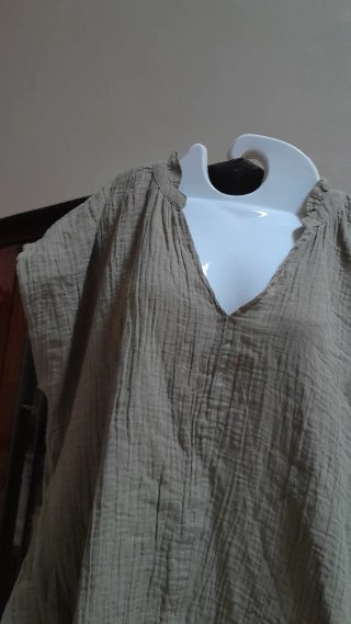 Blusa in cotone  verde militare
