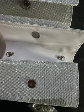 Bolso de mano para novia con purpurina