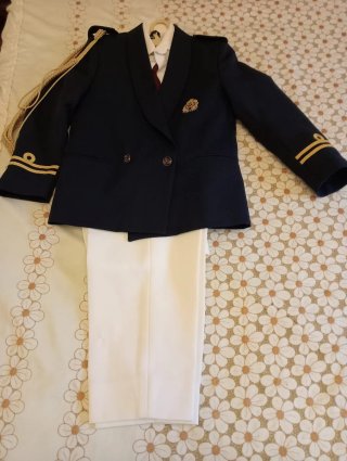 Traje de Comunión Niño Azul y Blanco