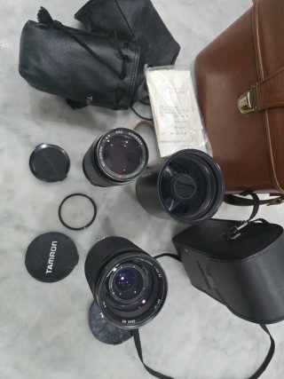Tre obbiettivi Olympus OM Tamron 500 + vivitar