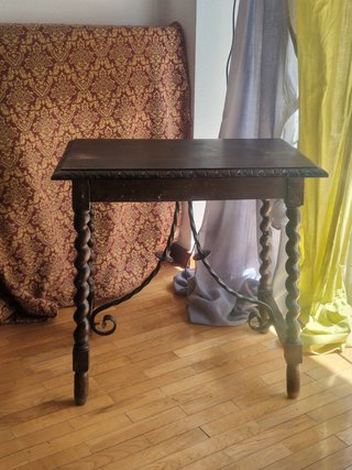 Mesa Auxiliar Antigua Castellana Madera y Metal
