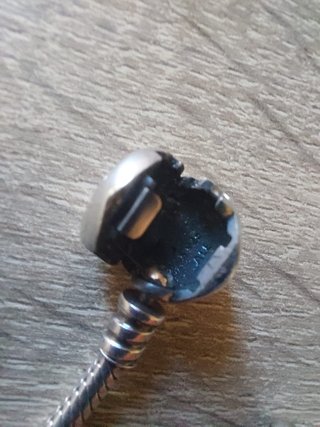 Pulsera Pandora corazón y charm Murano azul