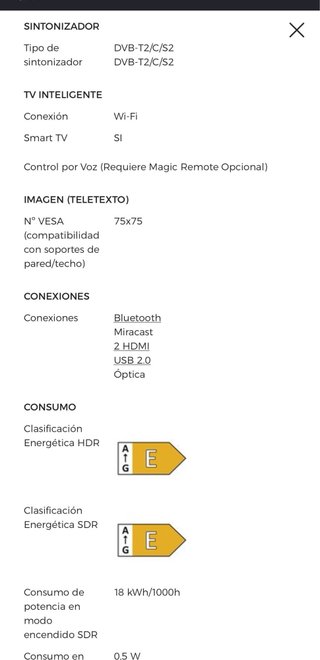 TV de 24" de LG. SMART TV
