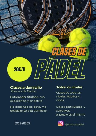 -CLASES DE PÁDEL A DOMICILIO (Me desplazo yo)