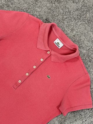 Polo Lacoste mujer rosa vintage talla XL/44