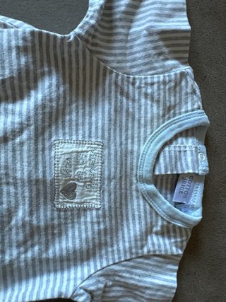 Pijama bebé rayas con parches 1-3 meses