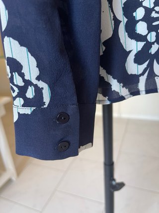 Camicia in seta stampata a maniche lunghe