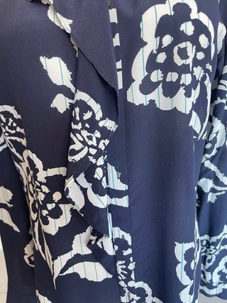 Camicia in seta stampata a maniche lunghe