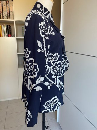 Camicia in seta stampata a maniche lunghe