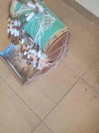 Caja de encajes de bolillos