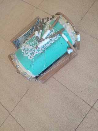 Caja de encajes de bolillos