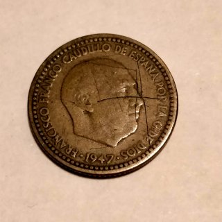 Una 1 peseta 1947 estrella 48