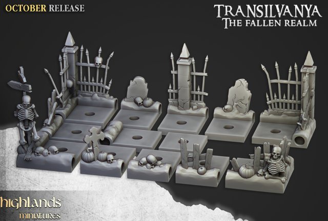 modulo movimiento cementerio  Highlands Miniatures