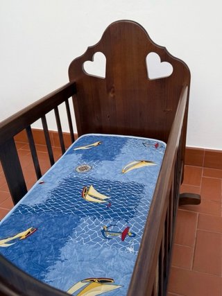 Cuna Balancín Artesanal de Madera +Tabla y Colchón