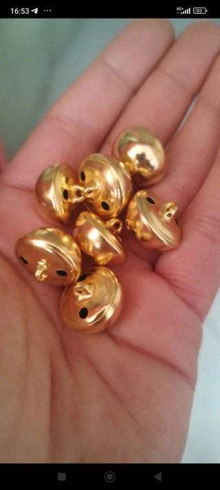 6 bottoni metallo dorati 1,9 cm  Nuovi