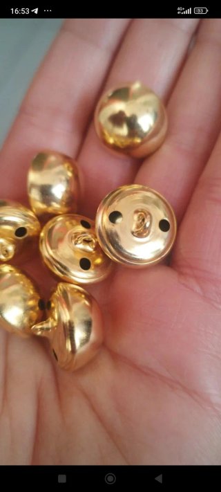 6 bottoni metallo dorati 1,9 cm  Nuovi