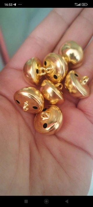 6 bottoni metallo dorati 1,9 cm  Nuovi