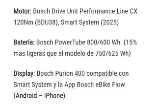 Bicicleta eléctrica Cube. Motor Bosch 800Nw