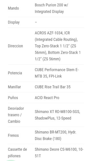 Bicicleta eléctrica Cube. Motor Bosch 800Nw