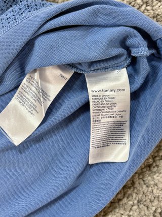 Polo Tommy Hilfiger azul estampado slim talla L